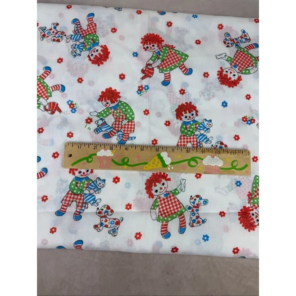 Vintage Raggedy Ann and Andy Fabric 1970s 47x116”